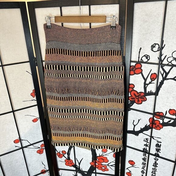 BURBERRY PRORSUM Runway SS12 Striped High Rise Pencil Tweed Knit Skirt Size S - Picture 4 of 13